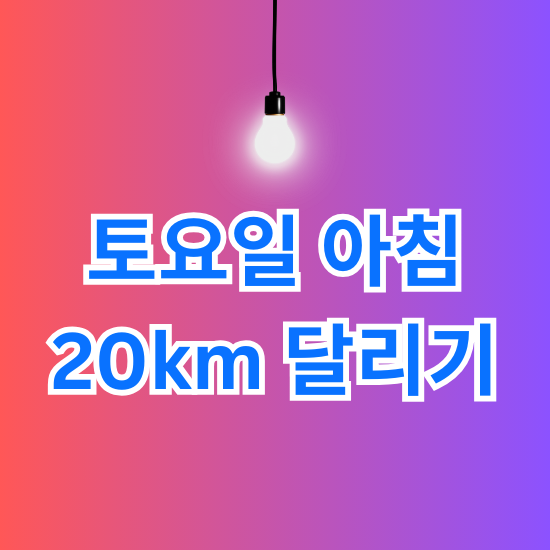 토요일 아침 20km 달리기
