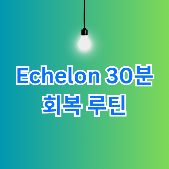 LSD 후 Echelon 30분 회복 루틴