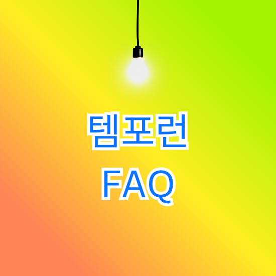 템포런 초보자를 위한 FAQ