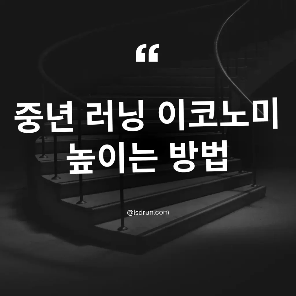 중년 러닝 이코노미 높이는 방법