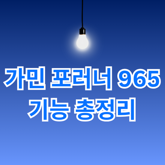 가민 포러너 965 기능 총정리