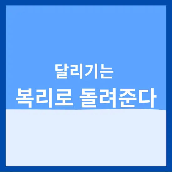 달리기는 복리로 돌려준다